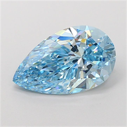 Picture of Lab Grown Diamond 3.51 Carats, Pear with  Cut, Fancy Vivid Blue Color, VVS2 Clarity and Certified by IGI
