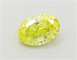 Picture of Lab Grown Diamond 1.58 Carats, Oval with  Cut, Fancy Vivid Yellow Color, VS1 Clarity and Certified by IGI