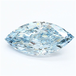 Picture of Lab Grown Diamond 1.47 Carats, Marquise with  Cut, Fancy Vivid Blue Color, VS1 Clarity and Certified by IGI
