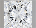 Natural Diamond 0.62 Carats, Princess with  Cut, F Color, VVS1 Clarity and Certified by GIA