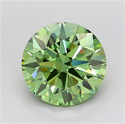Picture of Lab Grown Diamond 2.28 Carats, Round with Ideal Cut, Fancy Vivid Green Color, VS1 Clarity and Certified by IGI