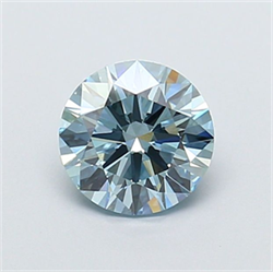 Picture of Lab Grown Diamond 1.20 Carats, Round with Ideal Cut, Fancy Intense Blue Color, VVS2 Clarity and Certified by IGI