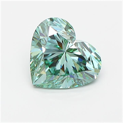 Picture of Lab Grown Diamond 2.06 Carats, Heart with  Cut, Fancy Vivid Green Color, VVS2 Clarity and Certified by IGI