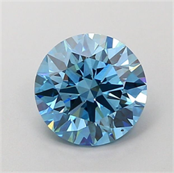Picture of Lab Grown Diamond 1.57 Carats, Round with Ideal Cut, Fancy Vivid Blue Color, VVS2 Clarity and Certified by IGI