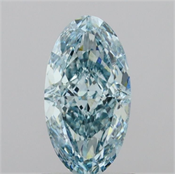 Picture of Lab Grown Diamond 1.38 Carats, Oval with  Cut, Fancy Vivid Green Color, VVS2 Clarity and Certified by IGI