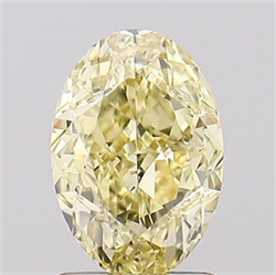 Picture of Lab Grown Diamond 1.59 Carats, Oval with  Cut, Fancy Yellow Color, VS1 Clarity and Certified by IGI