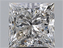 Natural Diamond 3.00 Carats, Princess with  Cut, H Color, SI2 Clarity and Certified by GIA