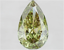 Picture of Lab Grown Diamond 2.55 Carats, Pear with  Cut, Fancy Vivid Green Color, VS2 Clarity and Certified by IGI