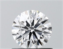 Lab Grown Diamond 0.70 Carats, Round with Ideal Cut, D Color, VVS2 Clarity and Certified by IGI