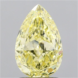 Picture of Lab Grown Diamond 2.09 Carats, Pear with  Cut, Fancy Intense Yellow Color, VVS2 Clarity and Certified by IGI