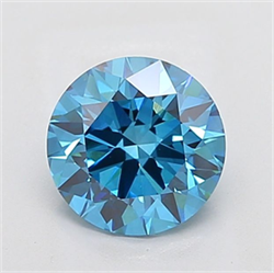 Picture of Lab Grown Diamond 2.51 Carats, Round with Ideal Cut, Fancy Vivid Blue Color, VS1 Clarity and Certified by IGI