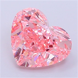 Picture of Lab Grown Diamond 3.35 Carats, Heart with  Cut, Fancy Vivid Pink Color, VVS2 Clarity and Certified by IGI