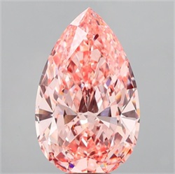 Picture of Lab Grown Diamond 8.40 Carats, Pear with  Cut, Fancy Vivid Pink Color, VVS2 Clarity and Certified by IGI