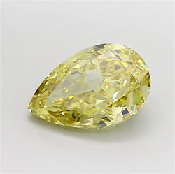 Picture of Lab Grown Diamond 2.07 Carats, Pear with  Cut, Fancy Intense Yellow Color, VS1 Clarity and Certified by IGI