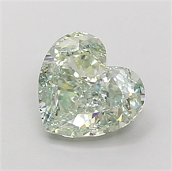Picture of Lab Grown Diamond 1.64 Carats, Heart with  Cut, Fancy Vivid Green Color, VVS1 Clarity and Certified by IGI