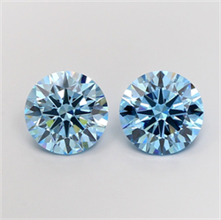 Picture of Lab Grown Diamond 4.55 Carats, Round with Ideal Cut, Fancy Vivid Blue Color, VS2 Clarity and Certified by IGI