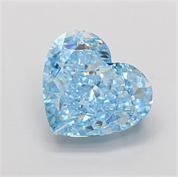 Picture of Lab Grown Diamond 2.23 Carats, Heart with  Cut, Fancy Vivid Blue Color, VVS2 Clarity and Certified by IGI