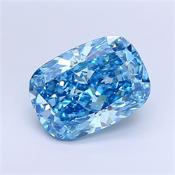 Picture of Lab Grown Diamond 3.60 Carats, CUSHION MODIFIED with  Cut, Fancy Vivid Blue Color, VS1 Clarity and Certified by IGI