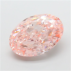 Picture of Lab Grown Diamond 8.07 Carats, Oval with  Cut, Fancy Intense Pink Color, VS1 Clarity and Certified by IGI