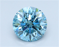 Picture of Lab Grown Diamond 2.05 Carats, Round with Excellent Cut, Fancy Vivid Blue Color, VS1 Clarity and Certified by IGI
