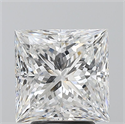 Natural Diamond 3.52 Carats, Princess with  Cut, E Color, SI1 Clarity and Certified by GIA