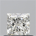 Natural Diamond 0.52 Carats, Princess with  Cut, J Color, VVS1 Clarity and Certified by GIA