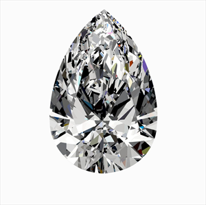 Picture of Natural Diamond 0.40 Carats, Pear with  Cut, H Color, VS2 Clarity and Certified by GIA