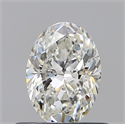 Natural Diamond 0.60 Carats, Oval with  Cut, G Color, SI1 Clarity and Certified by GIA