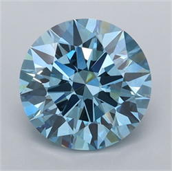 Picture of Lab Grown Diamond 2.51 Carats, Round with Ideal Cut, Fancy Vivid Blue Color, VS2 Clarity and Certified by IGI