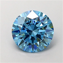 Picture of Lab Grown Diamond 1.57 Carats, Round with Excellent Cut, Fancy Vivid Blue Color, VS2 Clarity and Certified by IGI