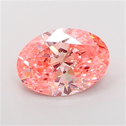 Picture of Lab Grown Diamond 5.03 Carats, Oval with  Cut, Fancy Vivid Pink Color, VS1 Clarity and Certified by IGI