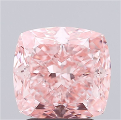 Picture of Lab Grown Diamond 3.02 Carats, CUSHION MODIFIED with  Cut, Fancy Vivid Pink Color, VVS2 Clarity and Certified by IGI