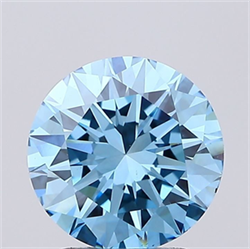 Picture of Lab Grown Diamond 1.71 Carats, Round with Excellent Cut, Fancy Vivid Blue Color, VS1 Clarity and Certified by IGI
