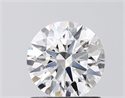 Lab Grown Diamond 1.04 Carats, Round with Ideal Cut, D Color, VVS2 Clarity and Certified by IGI