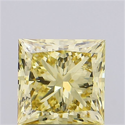 Picture of Lab Grown Diamond 1.80 Carats, Princess with  Cut, Fancy Yellow Color, VS1 Clarity and Certified by IGI