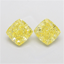 Picture of Lab Grown Diamond 2.01 Carats, CUSHION MODIFIED with  Cut, Fancy Vivid Yellow Color, VVS2 Clarity and Certified by IGI