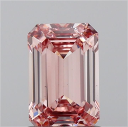 Picture of Lab Grown Diamond 1.20 Carats, Emerald with  Cut, Fancy Intense Pink Color, VS2 Clarity and Certified by IGI