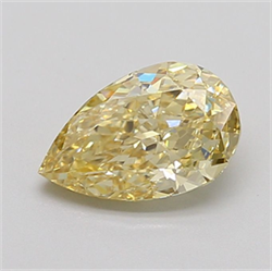 Picture of Lab Grown Diamond 1.56 Carats, Pear with  Cut, Fancy Yellow Color, VVS2 Clarity and Certified by IGI