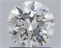 Natural Diamond 1.01 Carats, Round with Excellent Cut, G Color, I1 Clarity and Certified by IGI