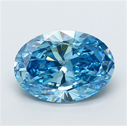 Picture of Lab Grown Diamond 2.48 Carats, Oval with  Cut, Fancy Vivid Blue Color, VS1 Clarity and Certified by IGI