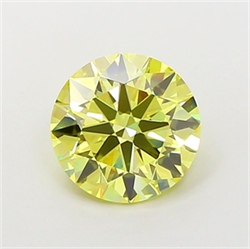 Picture of Lab Grown Diamond 1.95 Carats, Round with Ideal Cut, Fancy Yellow Color, VVS2 Clarity and Certified by IGI