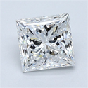 Natural Diamond 1.36 Carats, Princess with  Cut, E Color, VS2 Clarity and Certified by GIA