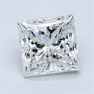Picture of Natural Diamond 1.36 Carats, Princess with  Cut, E Color, VS2 Clarity and Certified by GIA