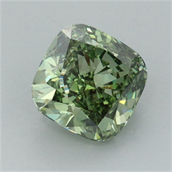 Picture of Lab Grown Diamond 1.66 Carats, Cushion with  Cut, Fancy Vivid Green Color, VVS2 Clarity and Certified by IGI