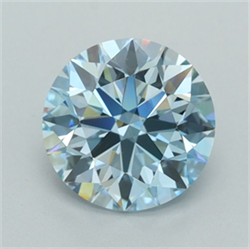 Picture of Lab Grown Diamond 1.50 Carats, Round with Excellent Cut, Fancy Vivid Blue Color, VVS2 Clarity and Certified by IGI