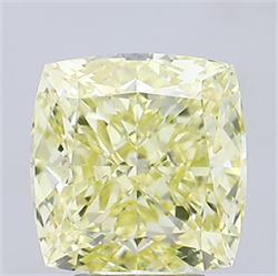 Picture of Lab Grown Diamond 5.08 Carats, CUSHION MODIFIED with  Cut, Fancy Yellow Color, VVS2 Clarity and Certified by IGI