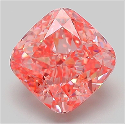 Picture of Lab Grown Diamond 3.10 Carats, CUSHION MODIFIED with  Cut, Fancy Vivid Pink Color, VVS2 Clarity and Certified by IGI