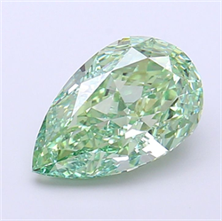 Picture of Lab Grown Diamond 2.66 Carats, Pear with  Cut, Fancy Vivid Green Color, VVS2 Clarity and Certified by IGI