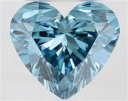 Picture of Lab Grown Diamond 3.16 Carats, Heart with  Cut, Fancy Vivid Blue Color, VS1 Clarity and Certified by IGI