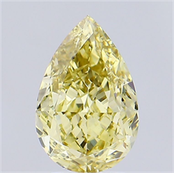 Picture of Lab Grown Diamond 3.55 Carats, Pear with  Cut, Fancy Intense Yellow Color, VS1 Clarity and Certified by IGI